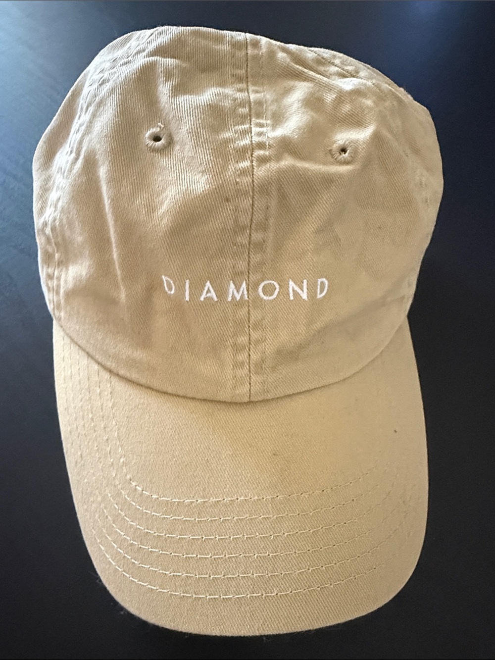 Diamond Supply Co. Tan Baseball Cap with White Embroidery